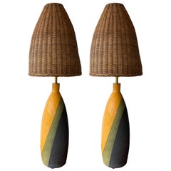 Pair of Ceramic Lamps by Ettore Sottsass for Bitossi, Italy, 1960s