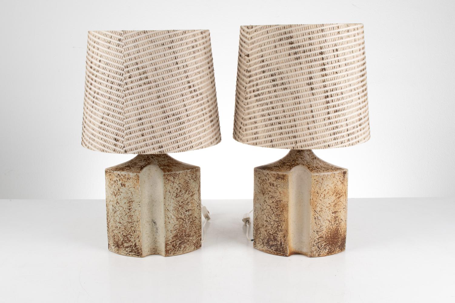 Pair of Ceramic Lamps by Haico Nitzsche for Søholm Stentøj, Denmark, c. 1960's 5