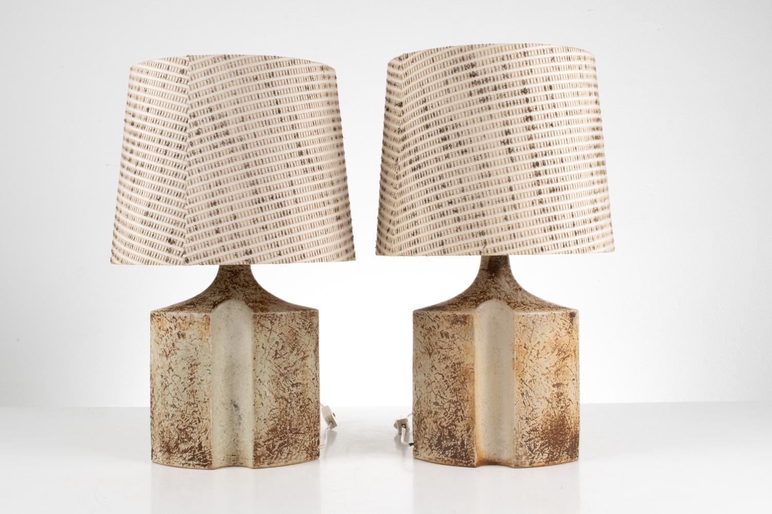 Pair of Ceramic Lamps by Haico Nitzsche for Søholm Stentøj, Denmark, c. 1960's 6