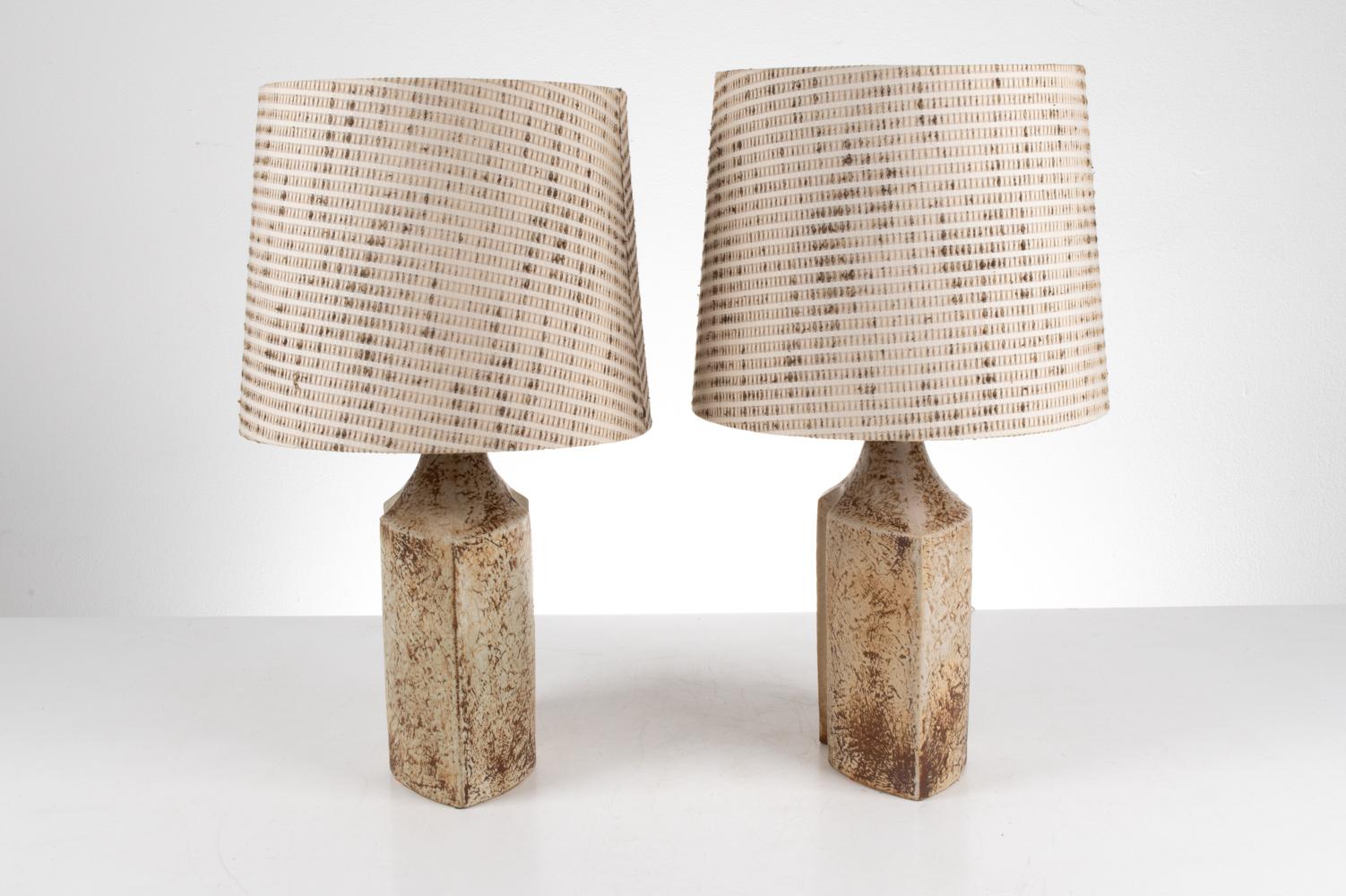 Pair of Ceramic Lamps by Haico Nitzsche for Søholm Stentøj, Denmark, c. 1960's 3