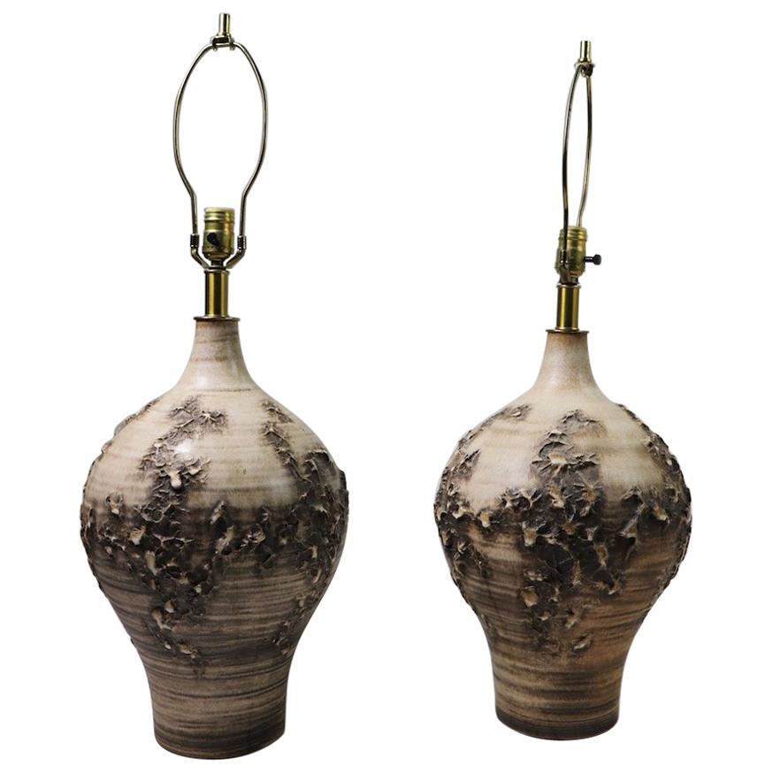 Pair of Ceramic Lamps by Lee Rosen for Design Techniques