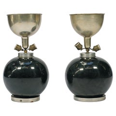 Vintage Pair of Ceramic Lamps by Maison Jansen