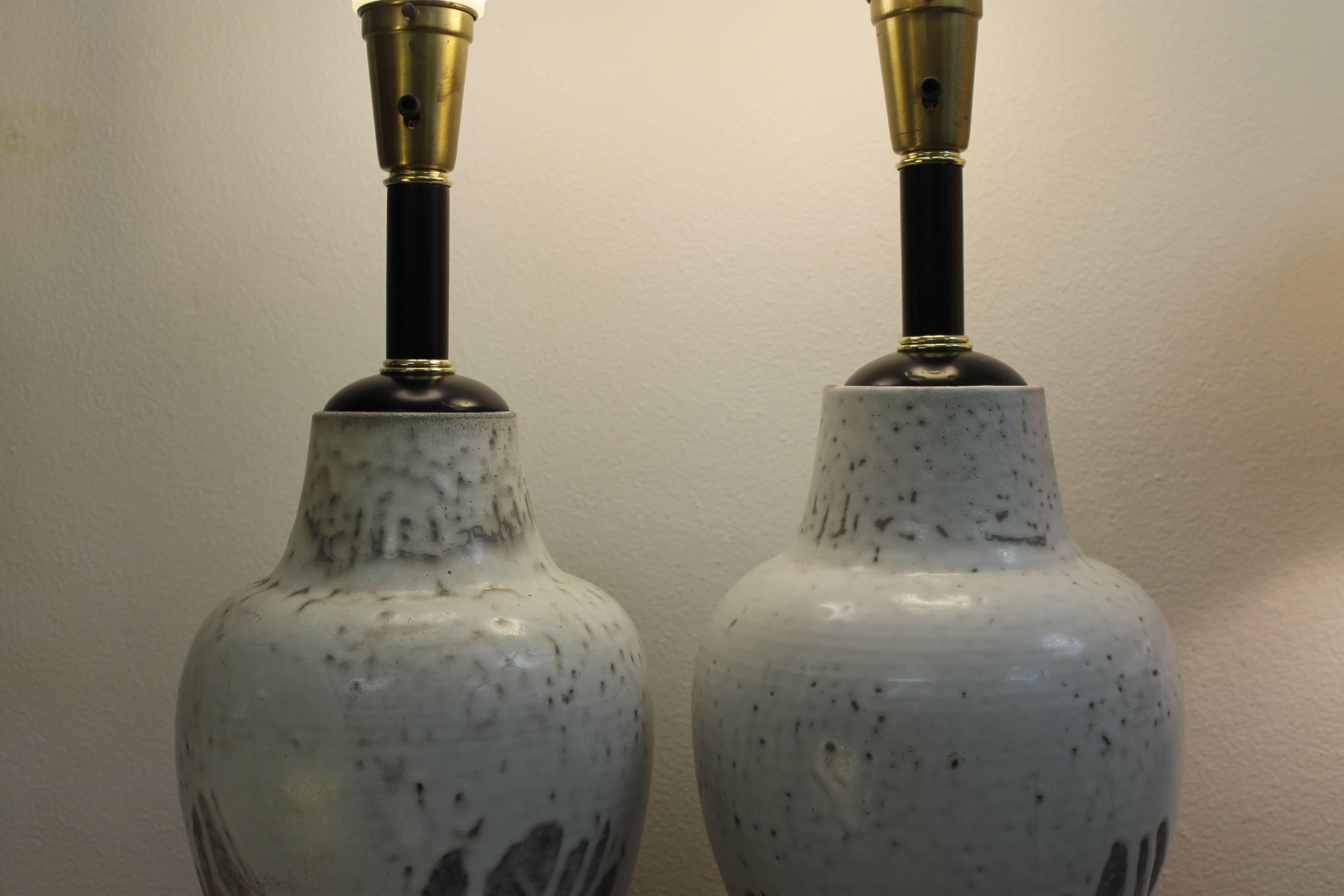 Pair of Ceramic Lamps by Mobach In Excellent Condition In Palm Springs, CA