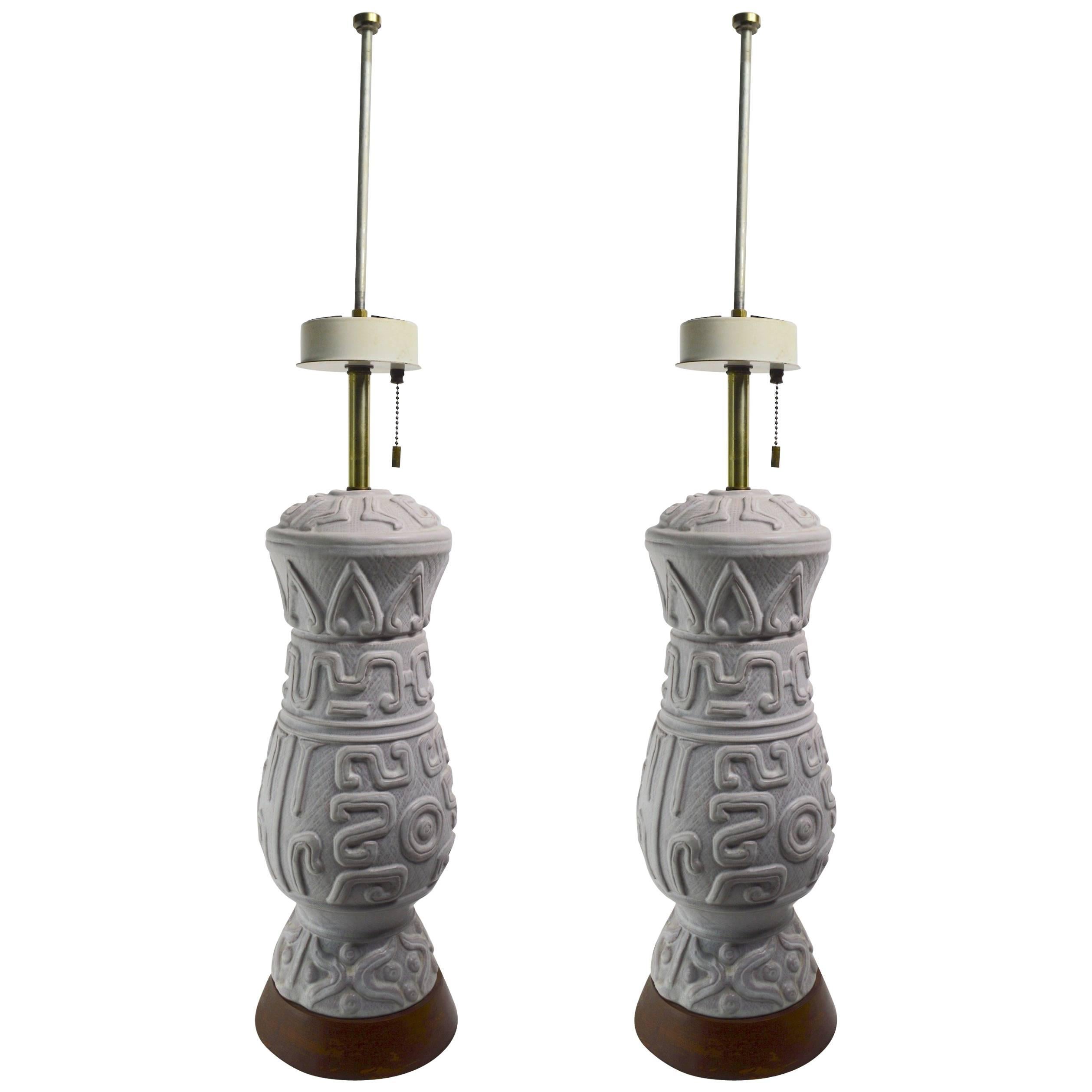 Pair of Ceramic Lamps by Thurston For Sale