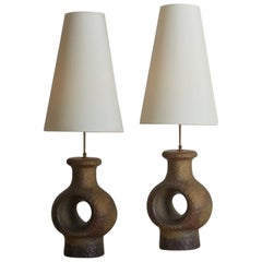 Paire de lampes en céramique par Travail Danois pour Belysning, Danemark années 1960