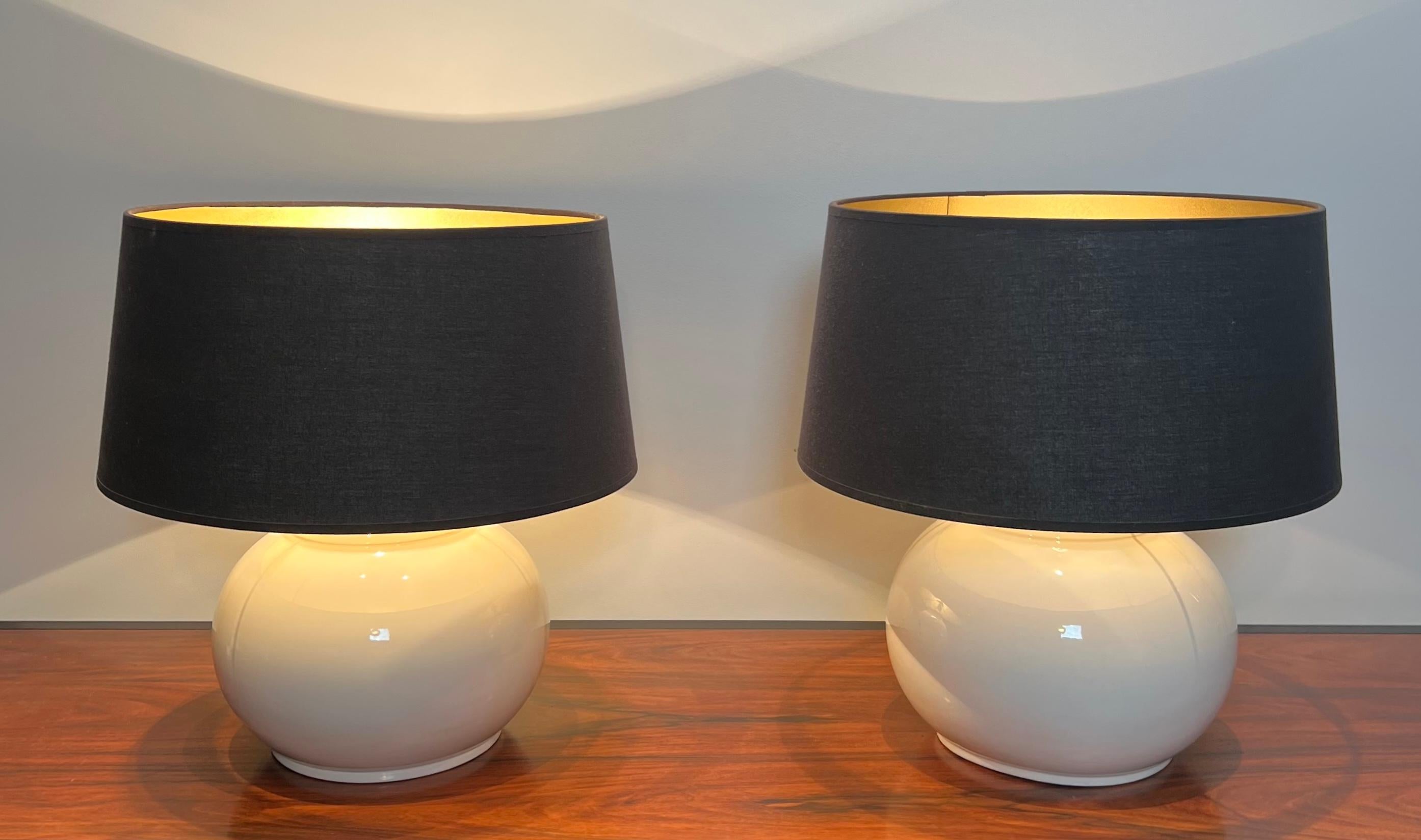 Pair of ceramic lamps For Sale 8