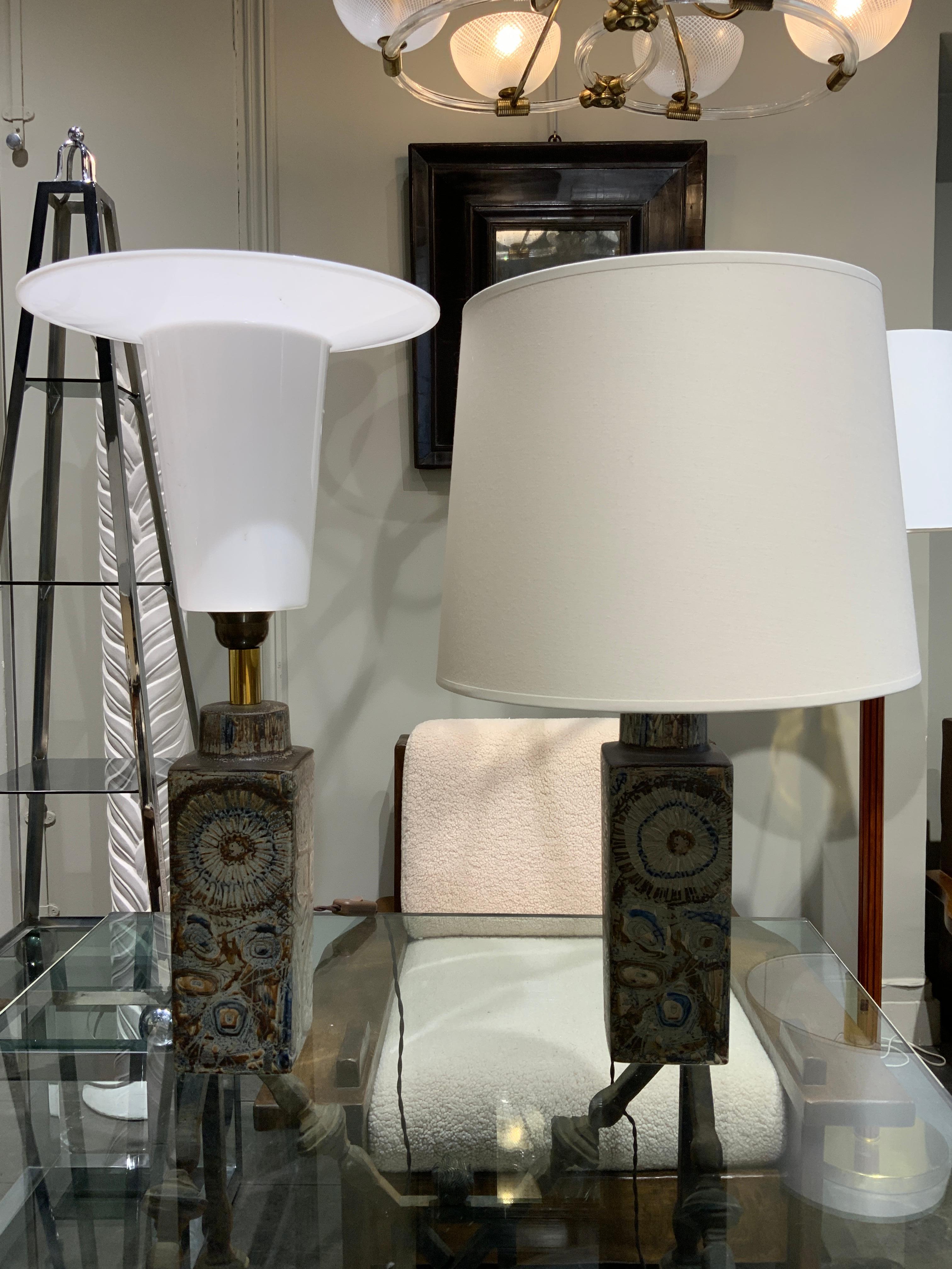 Pair of Ceramic lamps Nils Thorsson Denmark 1960 In Good Condition In PARIS, FR