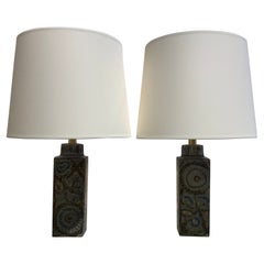 Pair of Ceramic lamps Nils Thorsson Denmark 1960