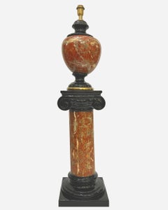 Coppia di lampade in ceramica su colonna, attribuite a Tommaso Barbi, Italia, circa 1980