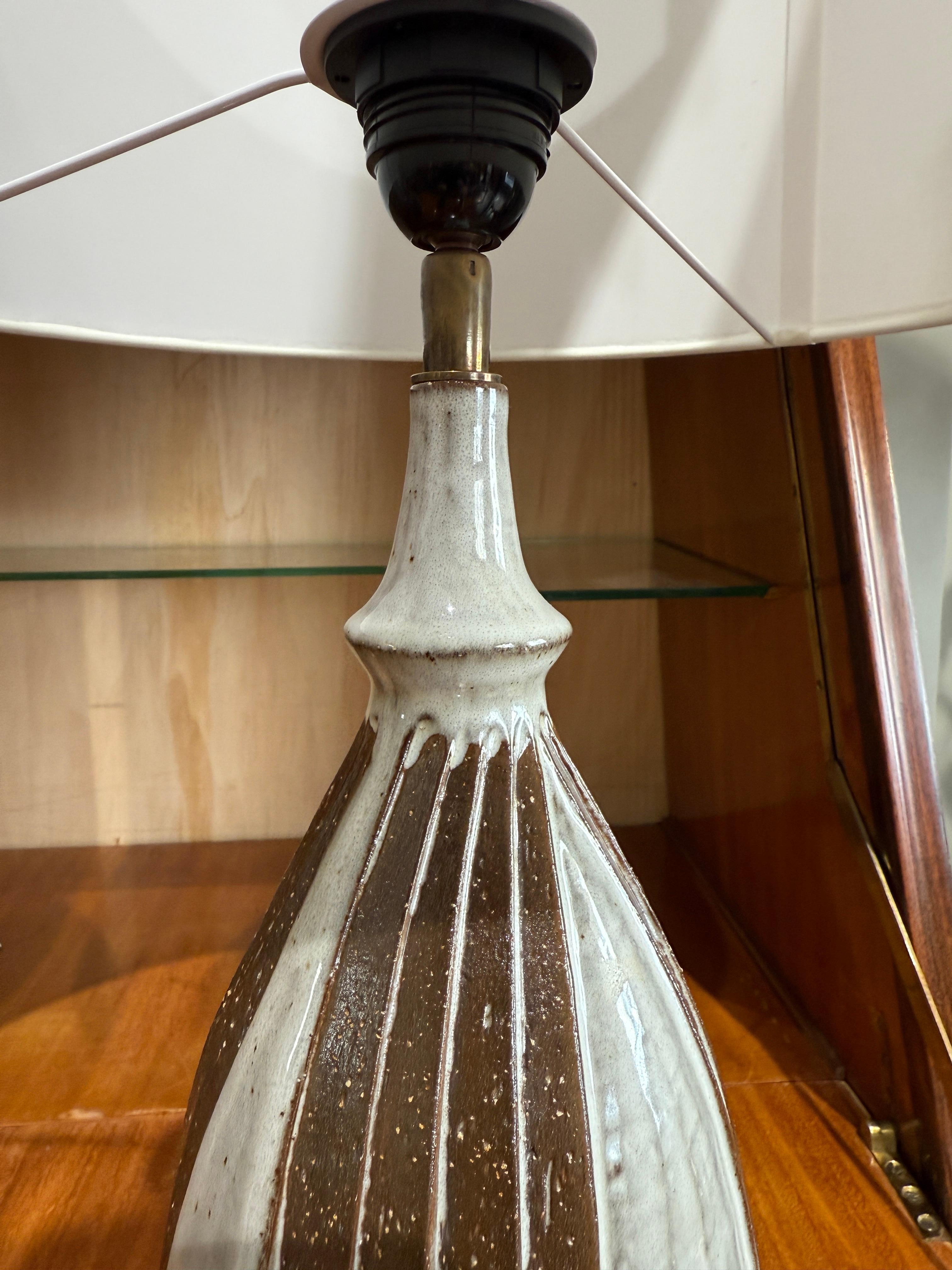 Danish Pair of ceramic lamps Soholm Denmark 1970 For Sale