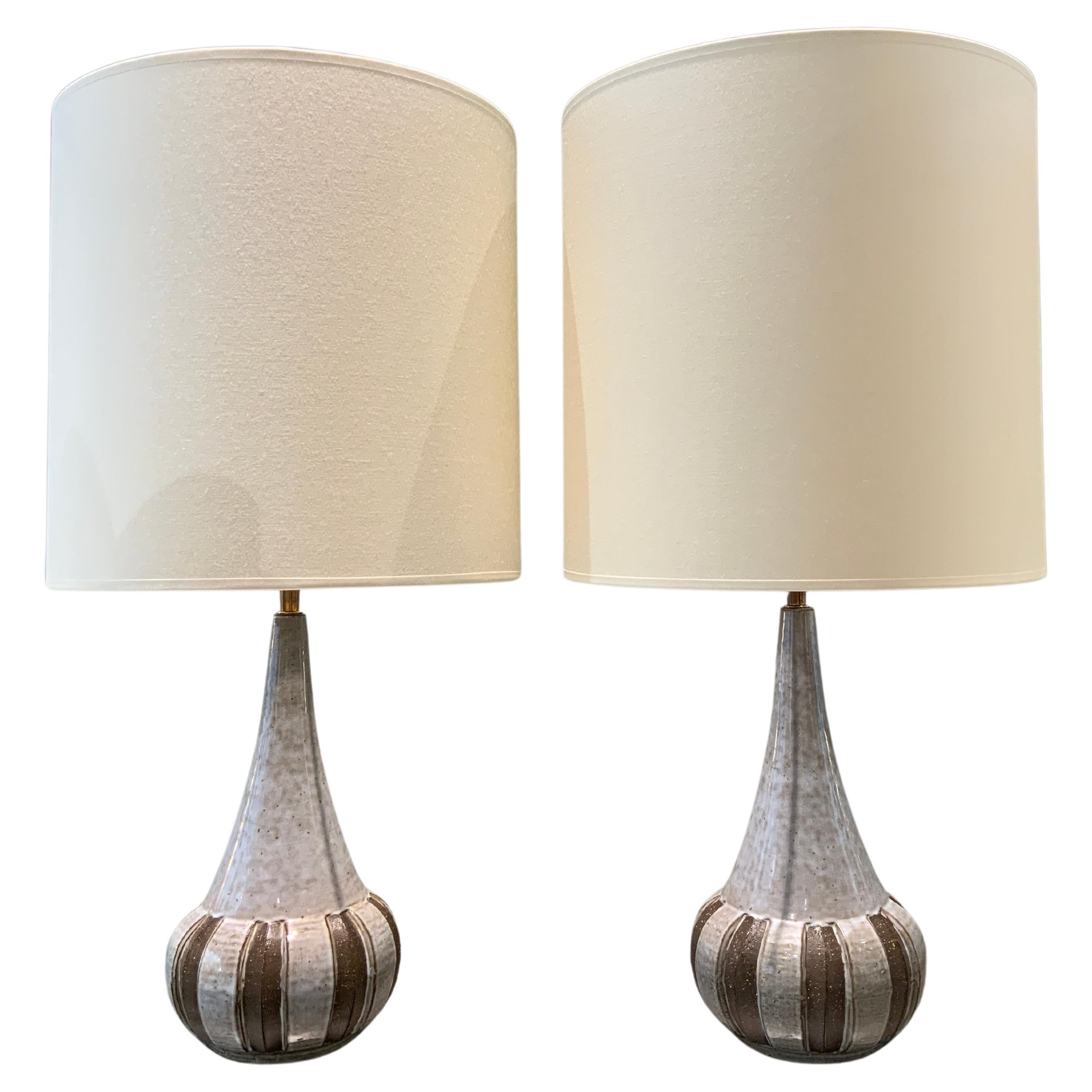 Pair of ceramic lamps Soholm Denmark 1970