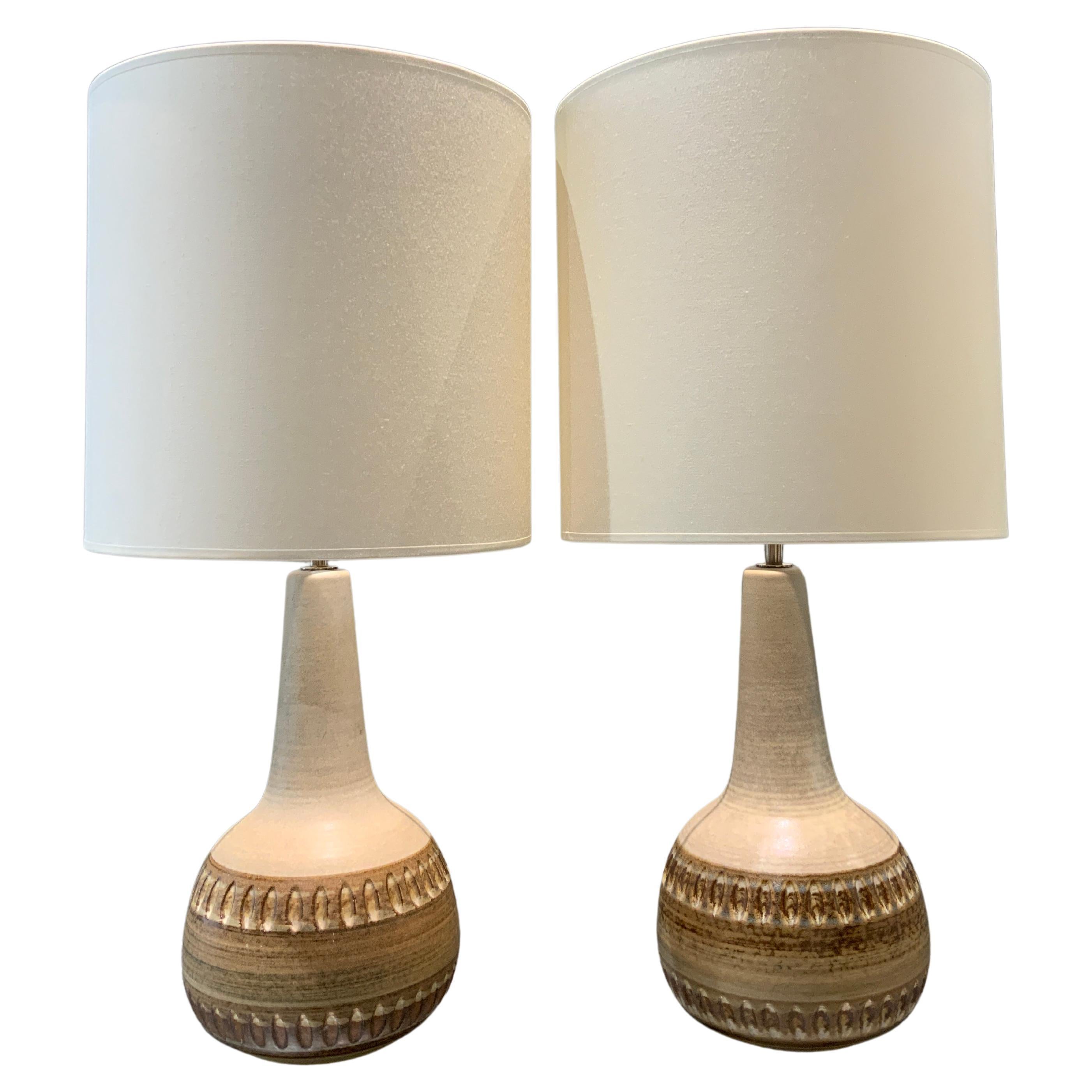 Pair of ceramic lamps Soholm Denmark 1970