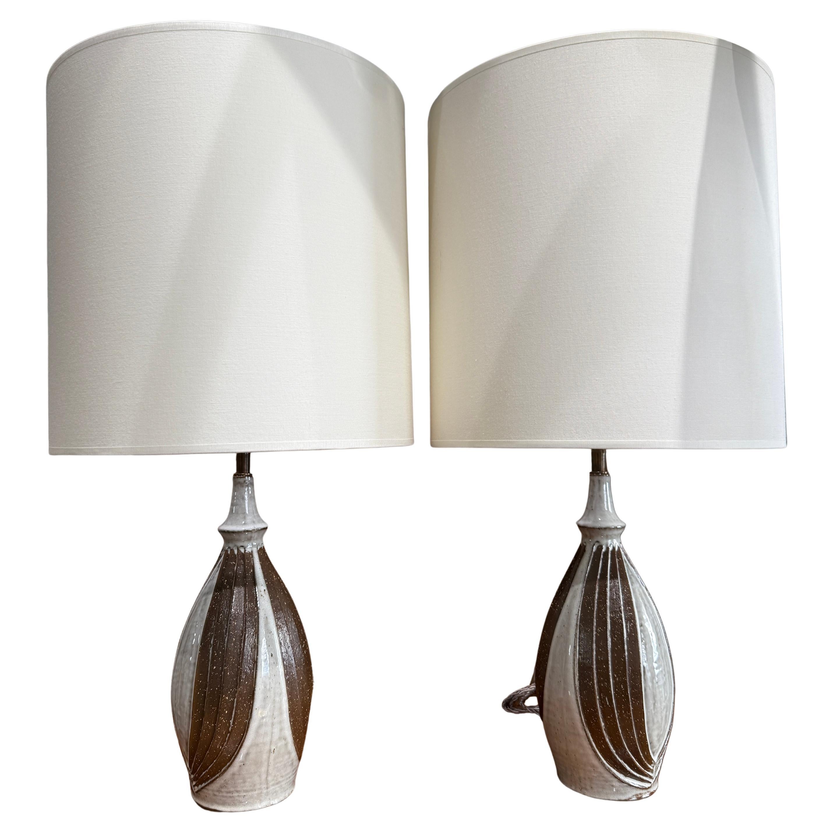 Pair of ceramic lamps Soholm Denmark 1970 For Sale