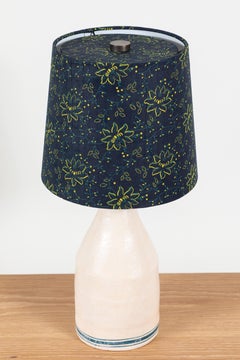 Ceramic Lamp with Custom Blue Shade