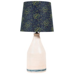 Ceramic Lamp with Custom Blue Shade