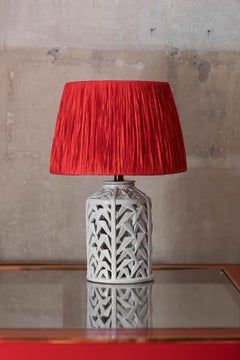 Pair Of Ceramic Lamps With Decorative Motifs