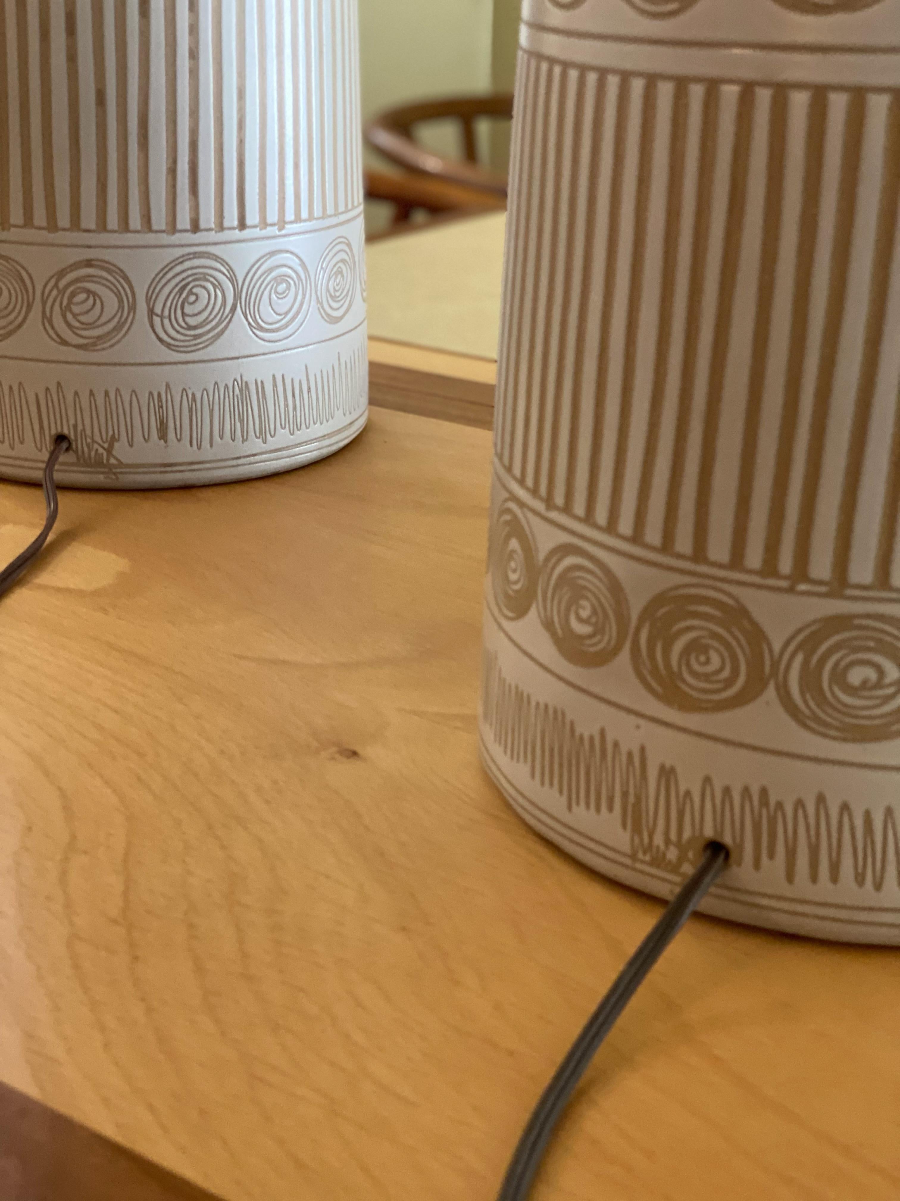 North American Pair of Ceramic Martz Lamps by Jane and Gordon Martz