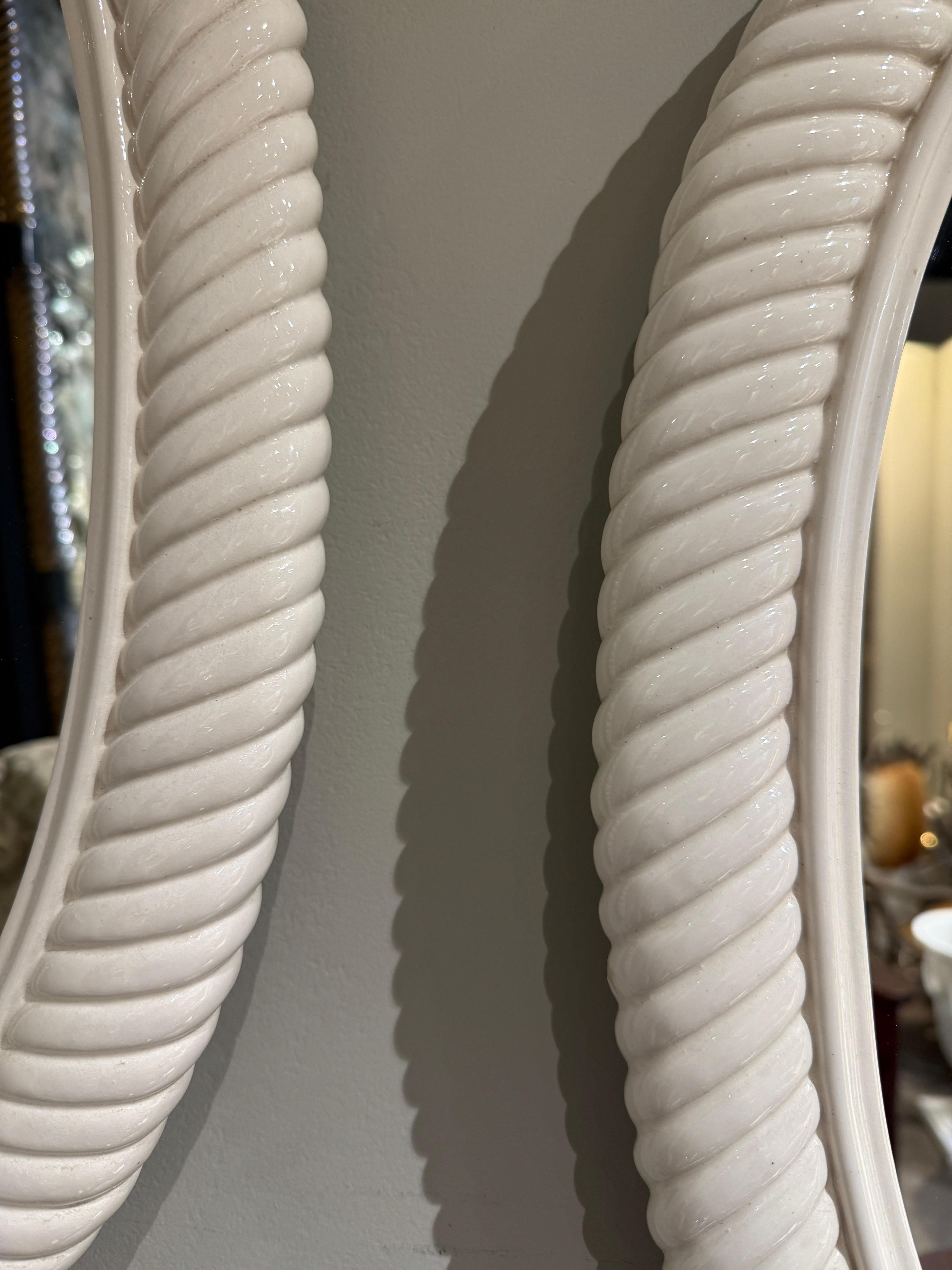 Italiano Pair of ceramic mirrors La Farnesiana Parma Italy 1950