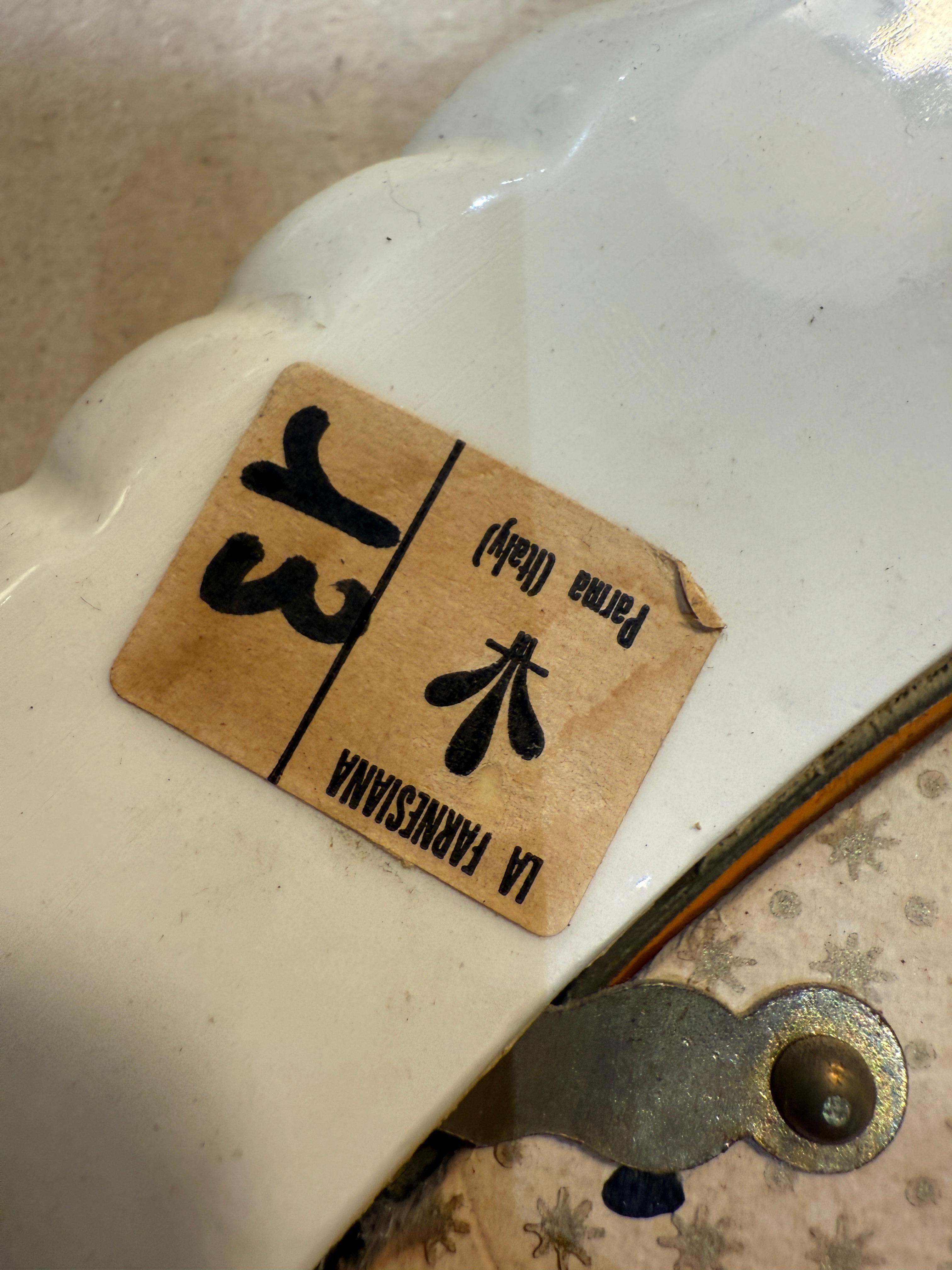 Metà XX secolo Pair of ceramic mirrors La Farnesiana Parma Italy 1950