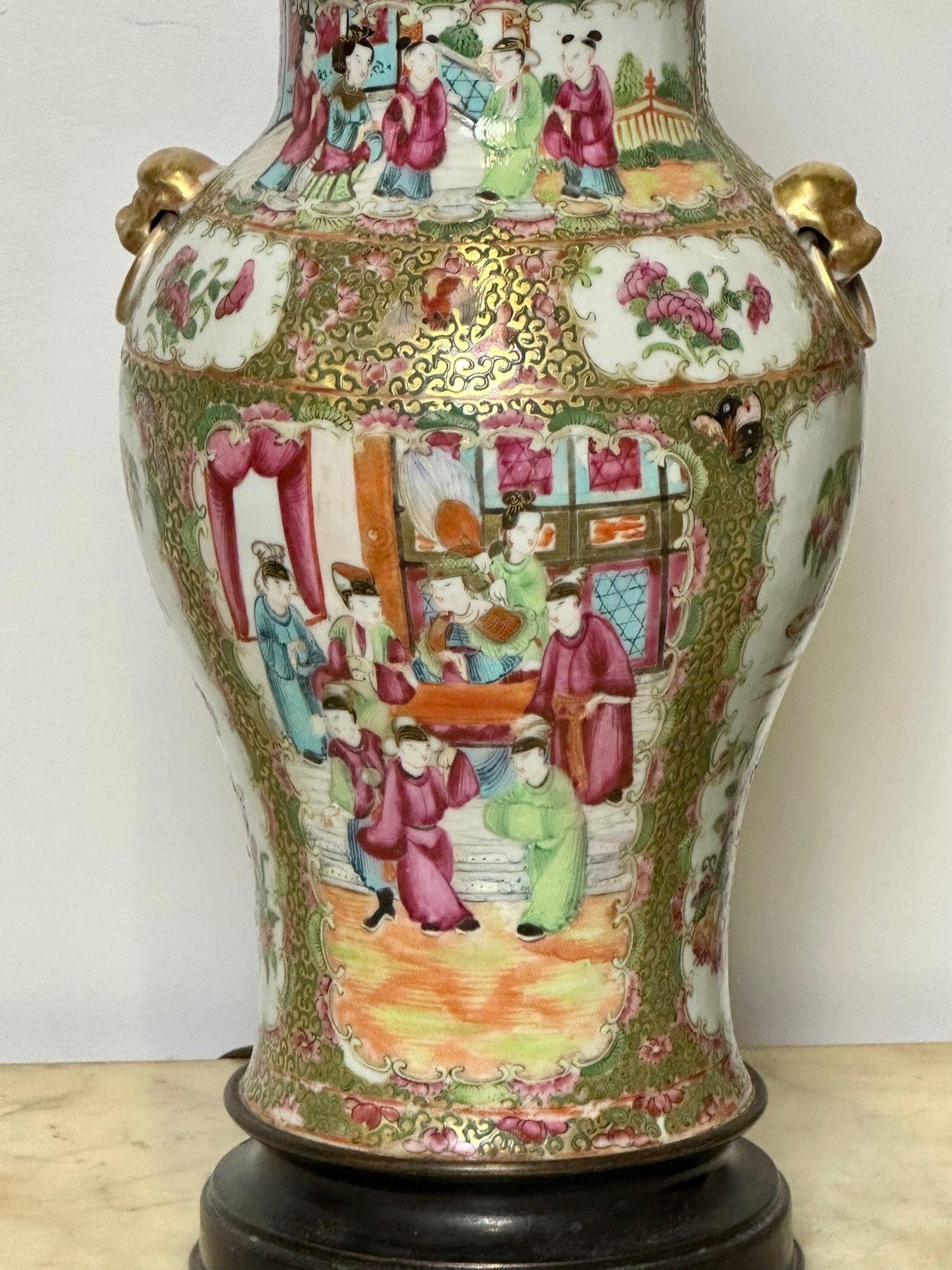 Paire de lampes de bureau orientales en céramique, décoration, bronze, XIXe siècle en vente 1