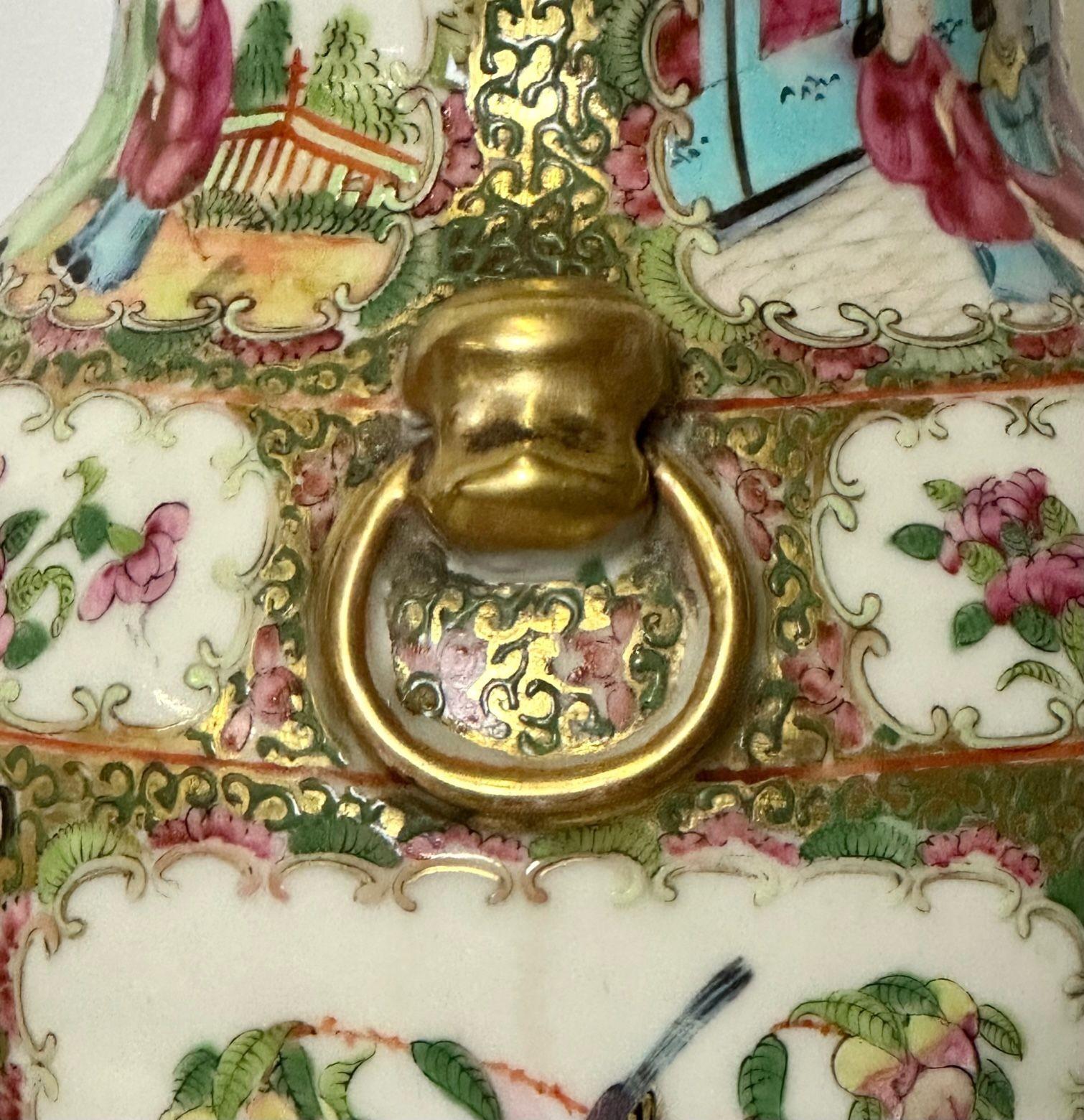 Paire de lampes de bureau orientales en céramique, décoration, bronze, XIXe siècle en vente 3