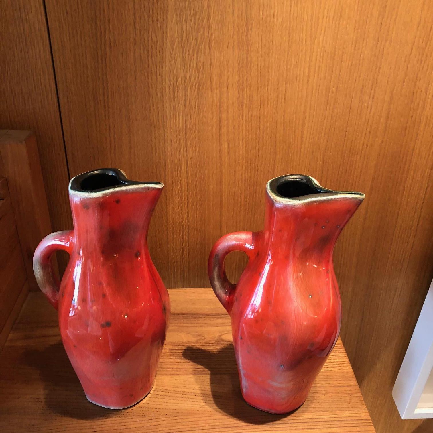 Mid-20th Century Pair of ceramic pitchers by Georges Jouve