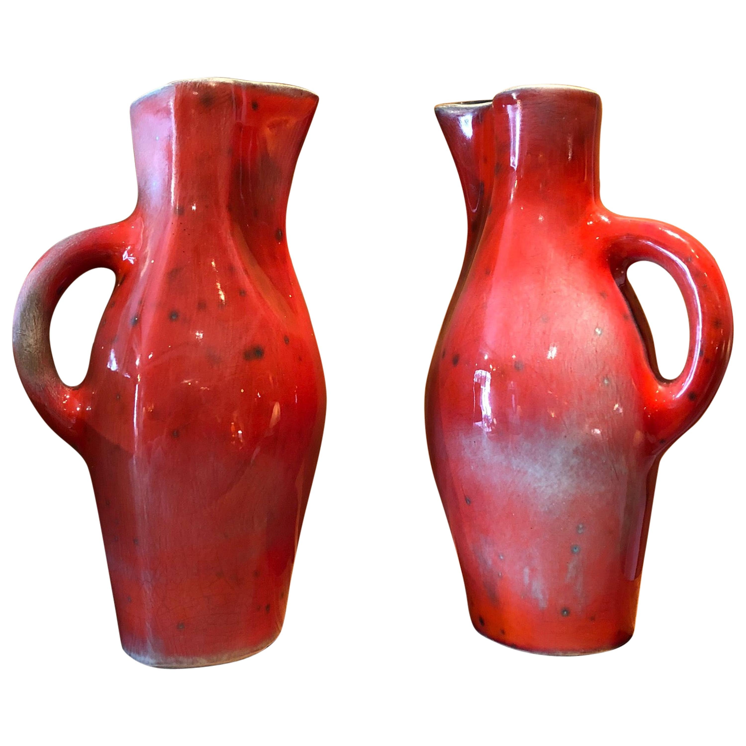 Pair of ceramic pitchers by Georges Jouve