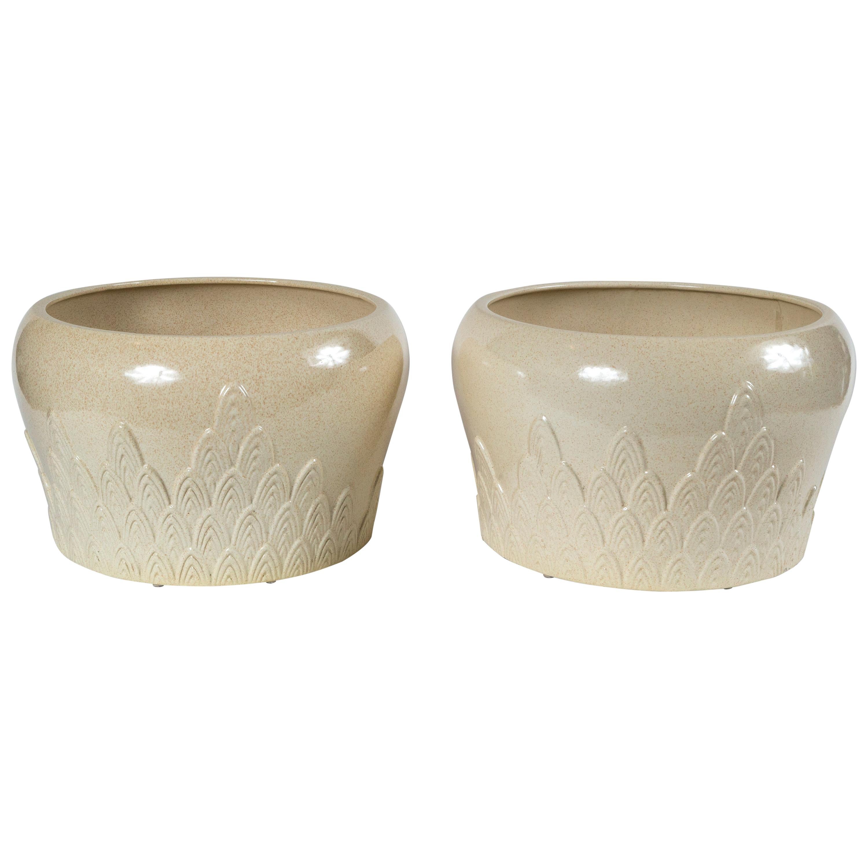 Pair of Ceramic Planters, Tommaso Barbi, Italy, Mid-20th Century For Sale