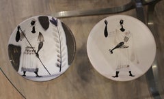 Paire d'assiettes en céramique, Roger Capron, vers 1950