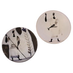 Pair of ceramic plates, Roger Capron, circa 1950