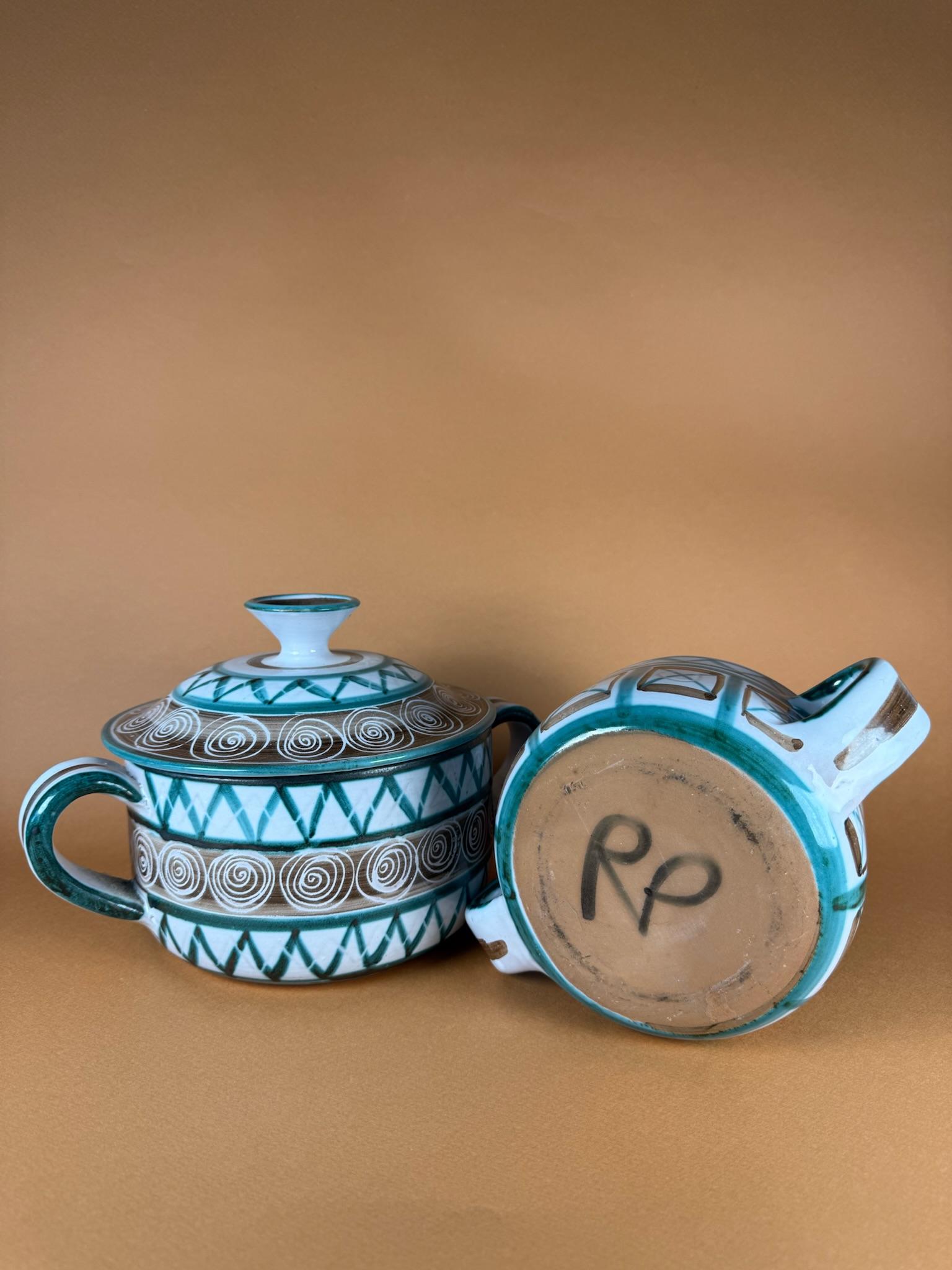 Mid-Century Modern Pair of ceramic pots, Robert Picault, France, 1950 en vente