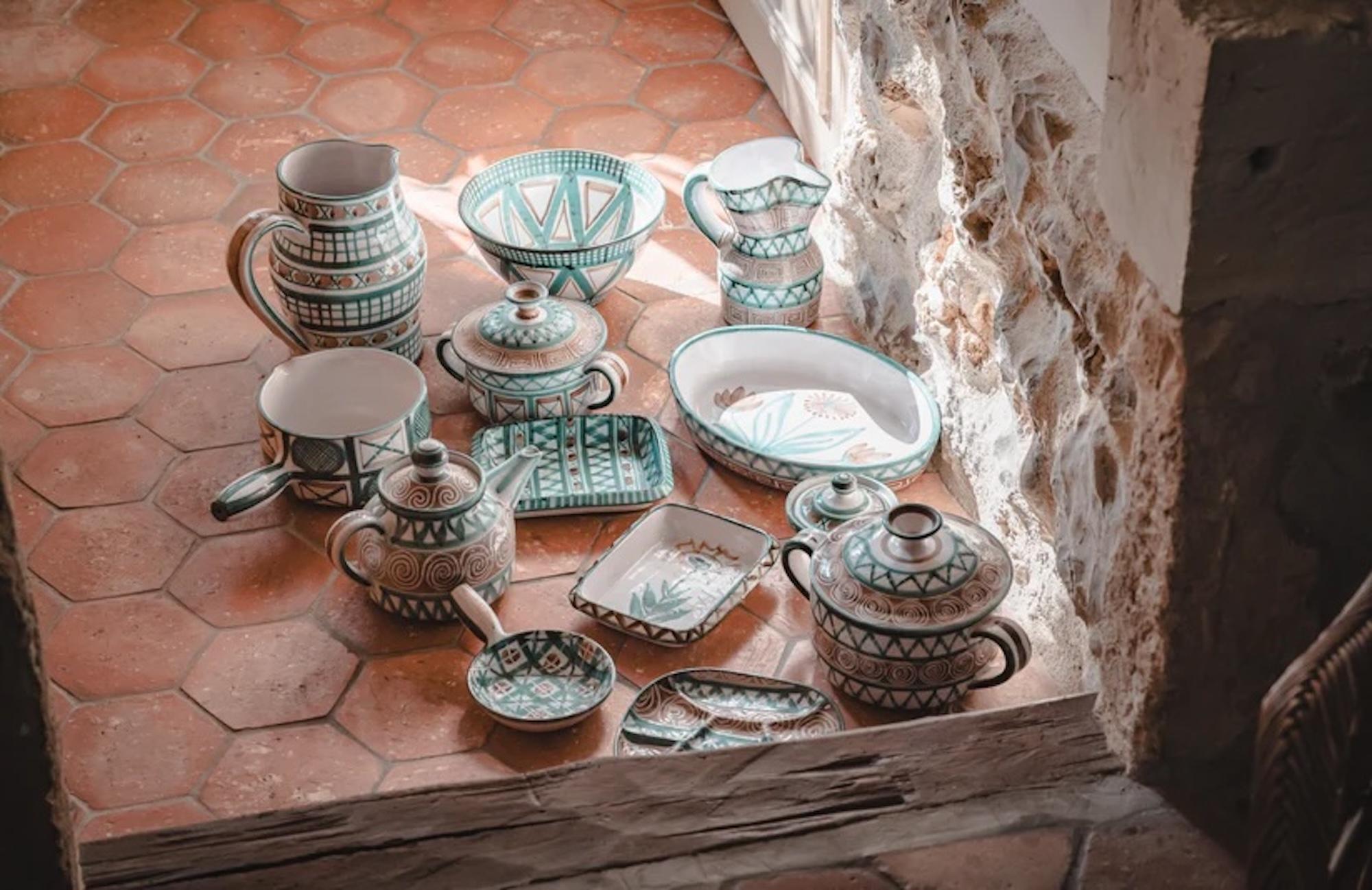 Vernissé Pair of ceramic pots, Robert Picault, France, 1950 en vente