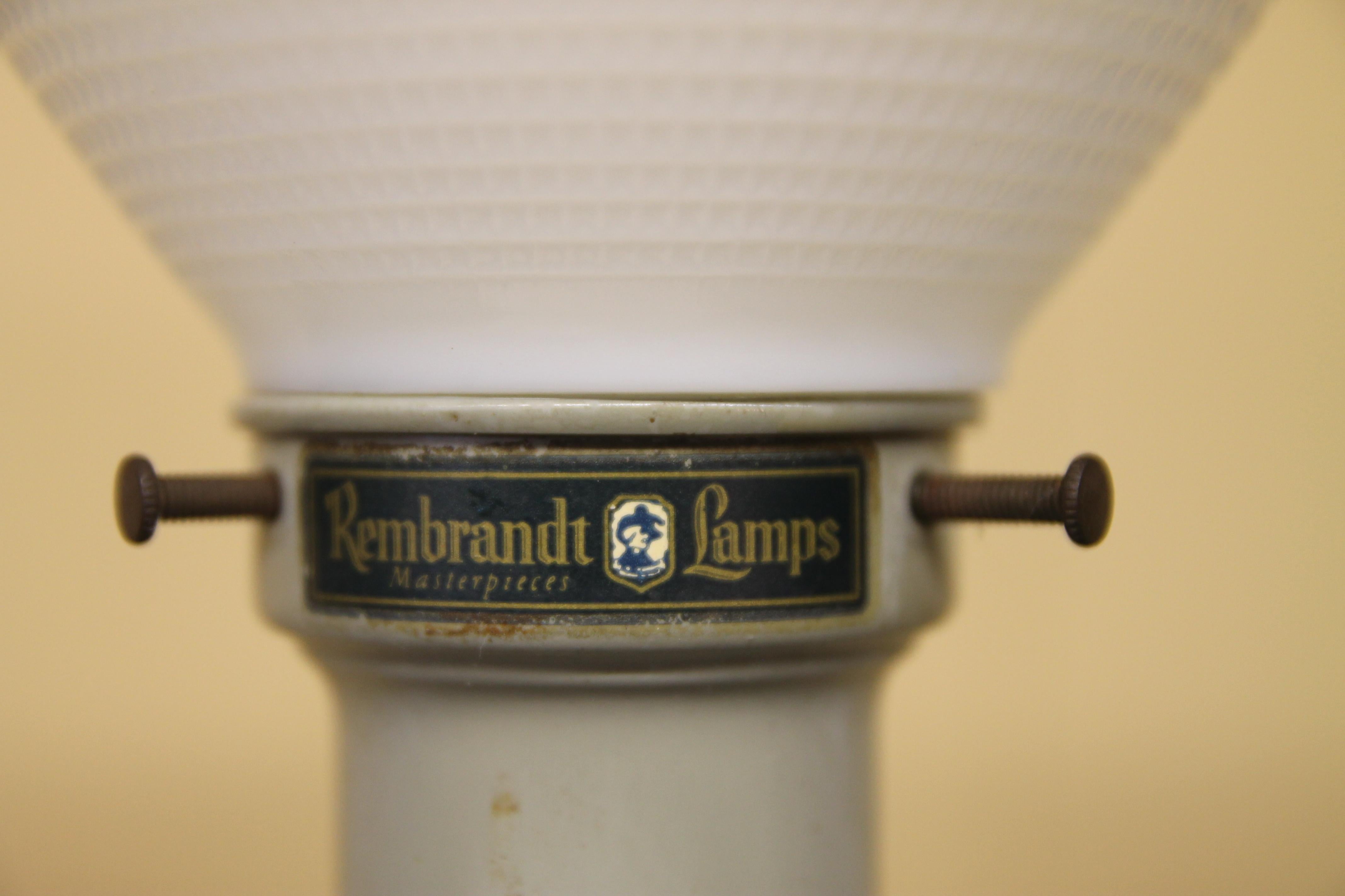 Mid-Century Modern Pair of Ceramic Rembrandt Table Lamps