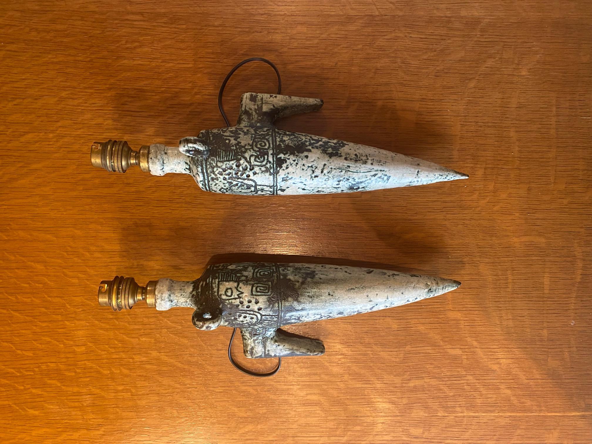 Pair of ceramic sconces by Jacques Blin, France, 1960s In Good Condition For Sale In Paris, FR