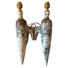 Pair of ceramic sconces by Jacques Blin, France, 1960s