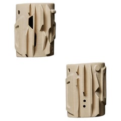 Pair of Ceramic Sculptural Wall Sconces by Olivia Cognet