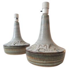 Pair of ceramic Soholm lamps - Denmark 60s 