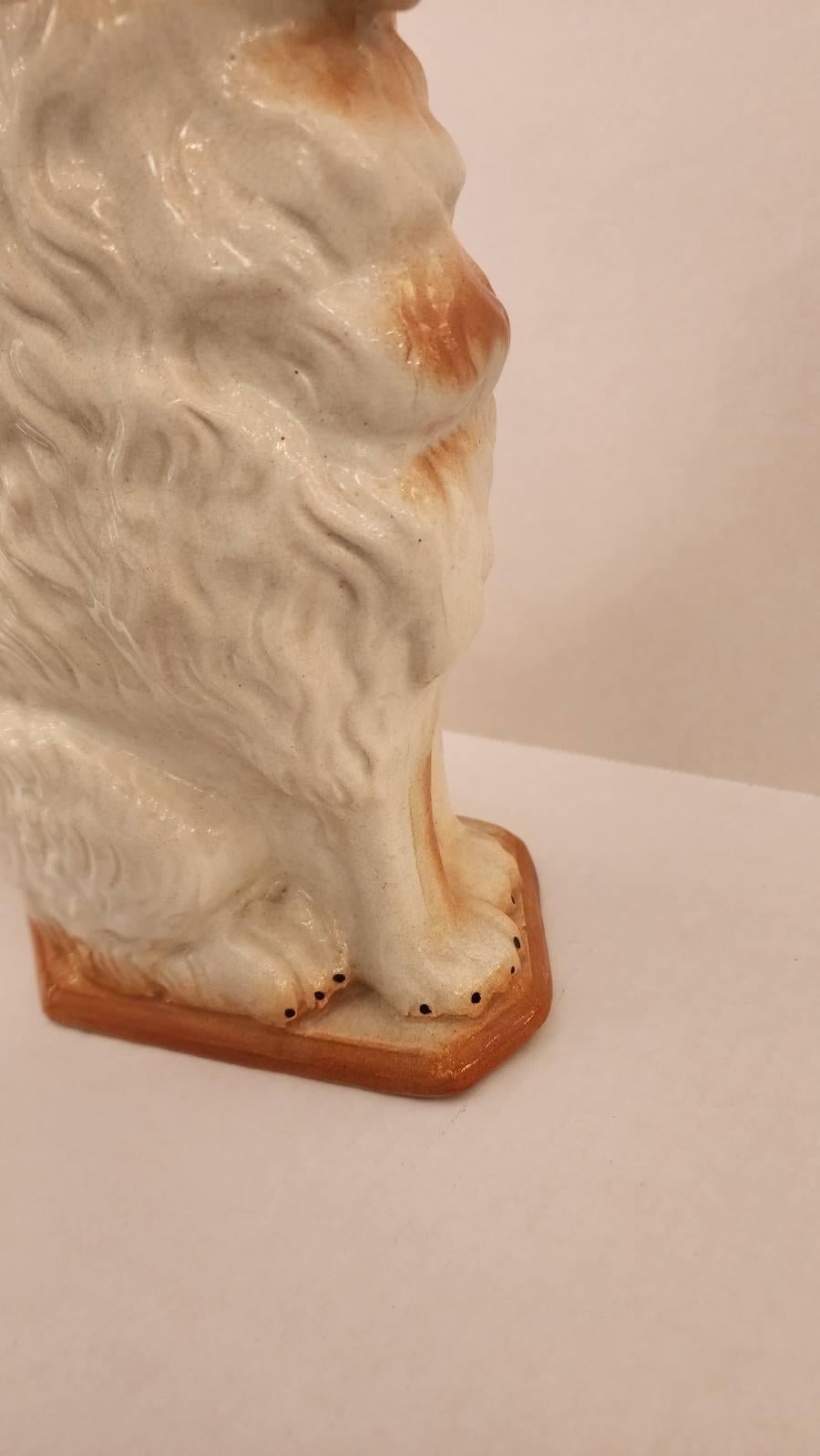 Cast Pair of Ceramic Staffordshire Spaniel Dogs For Sale