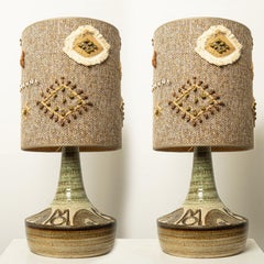 Pair of Ceramic Table Lamp by Noomi Backhausen for Soholm, Denmark 1960s