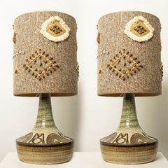 Pair of Ceramic Table Lamp by Noomi Backhausen for Soholm, Denmark 1960s