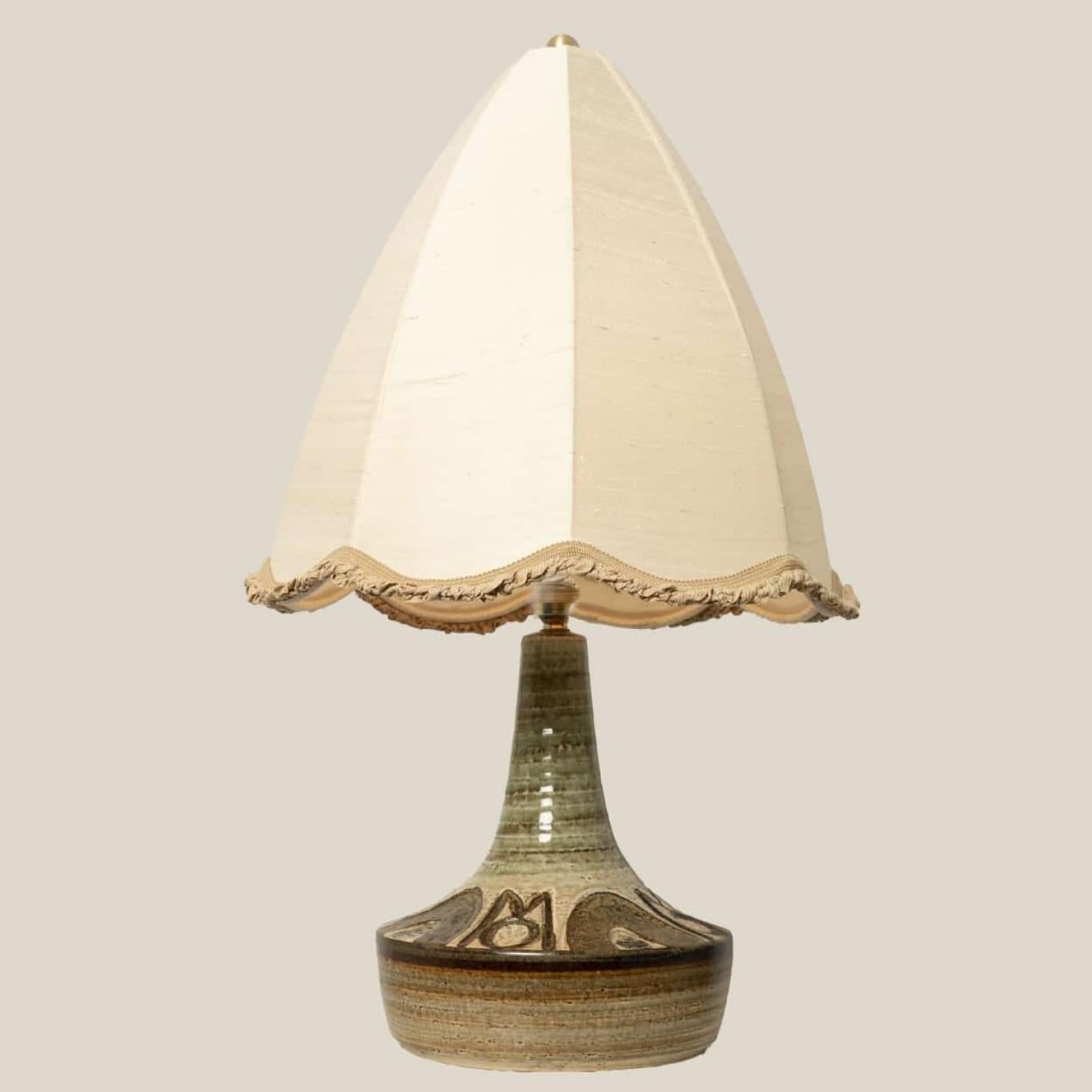 Danish Pair of Ceramic Table Lamp by Noomi Backhausen for Soholm, Denmark 1960s For Sale