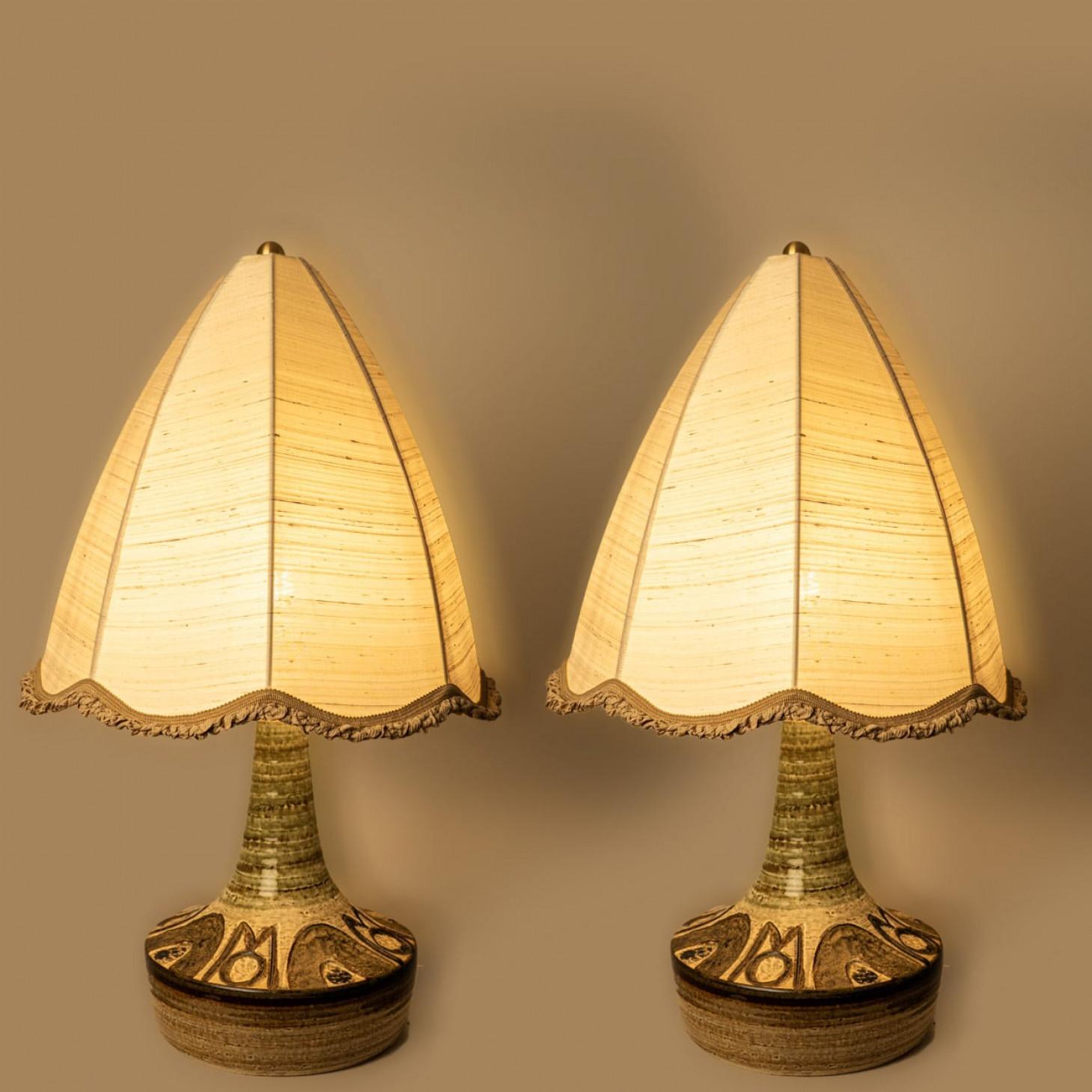 Pair of Ceramic Table Lamp by Noomi Backhausen for Soholm, Denmark 1960s For Sale 2