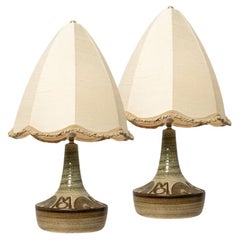 Paar Keramik-Tischlampen von Noomi Backhausen für Soholm, Dänemark 1960er Jahre