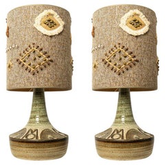 Pair of Ceramic Table Lamp by Noomi Backhausen for Soholm, Denmark 1960s