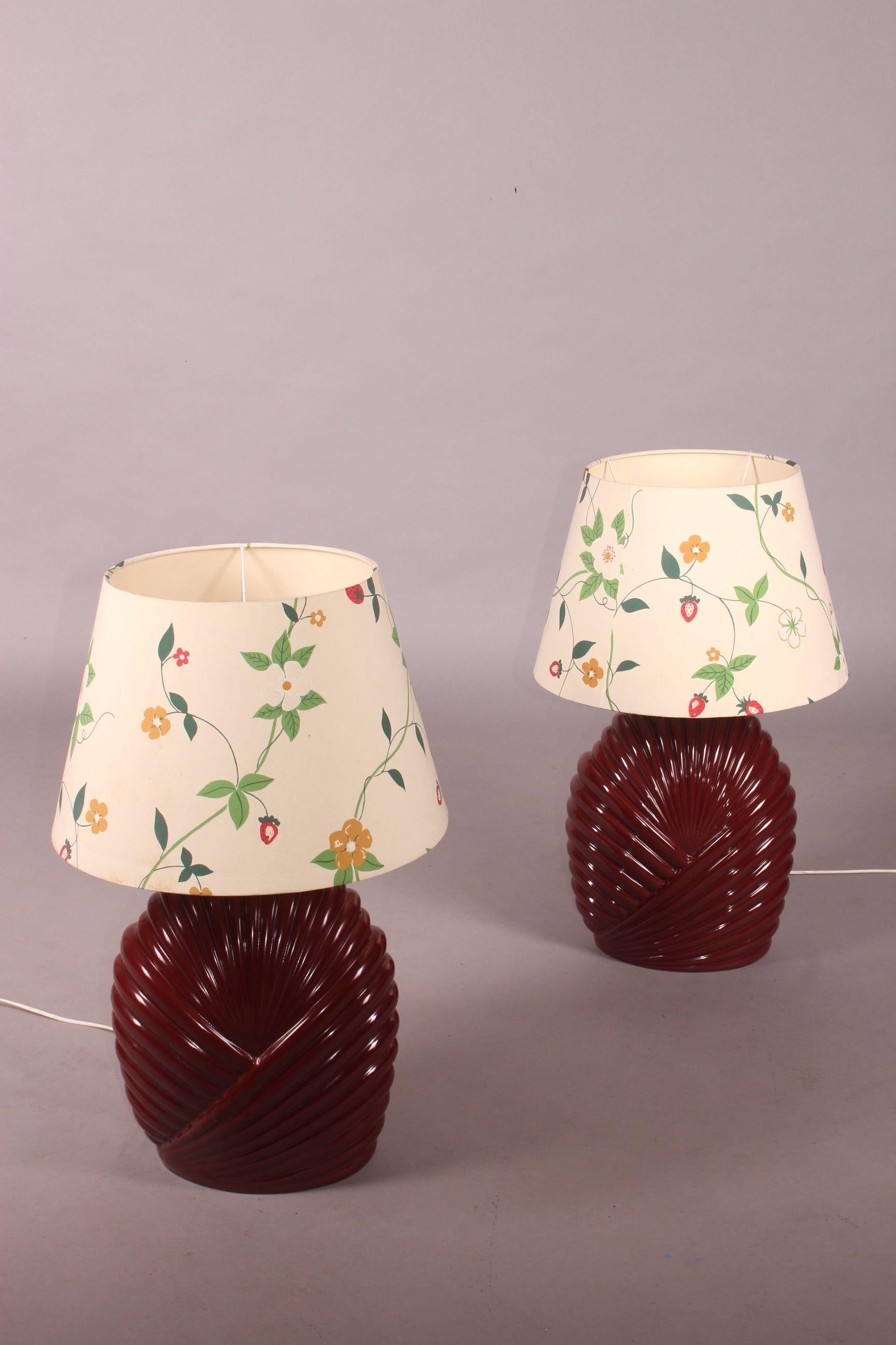 Italian Pair of Ceramic Table Lamp