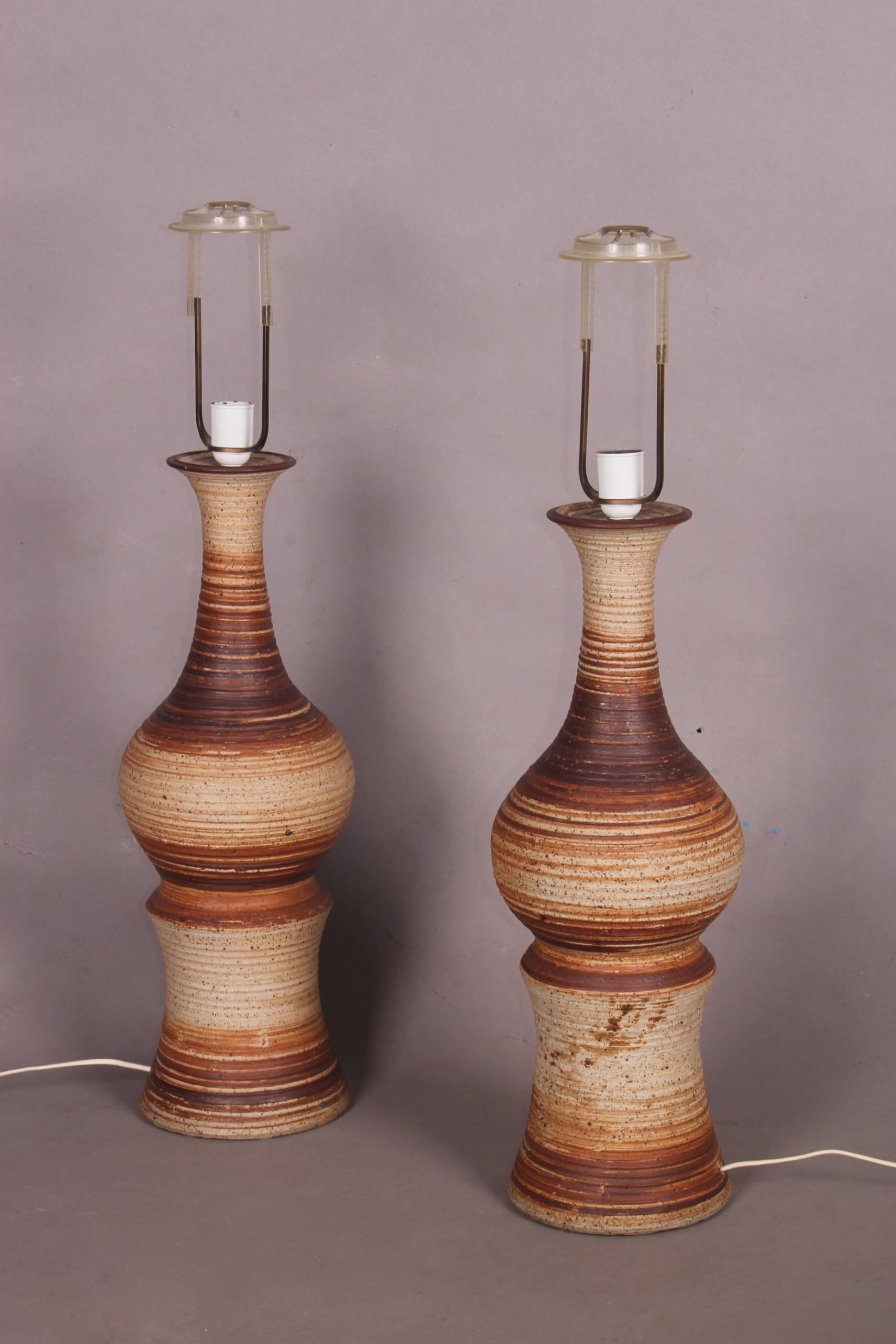 Paar Keramik-Tischlampen (Ende des 20. Jahrhunderts) im Angebot
