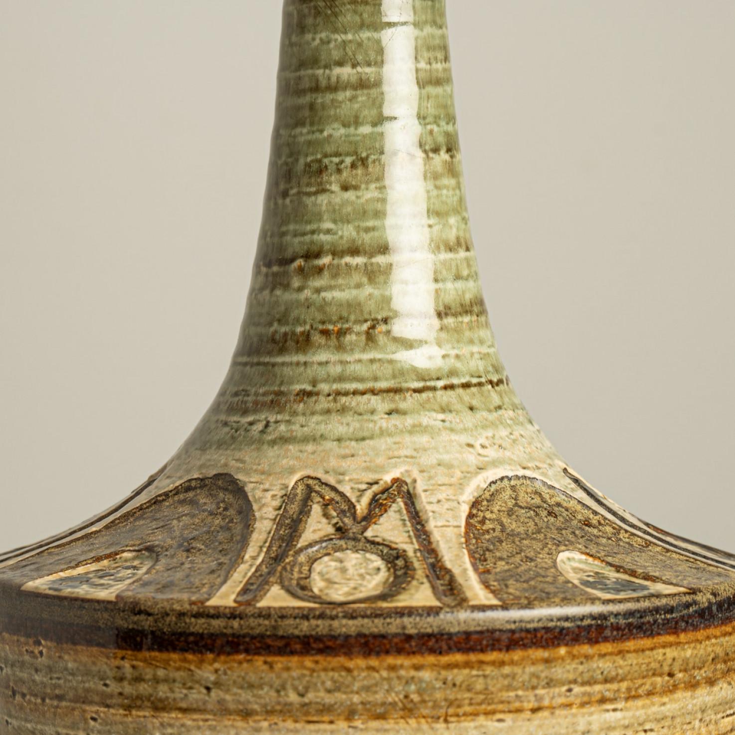 Metà XX secolo Coppia di lampade da tavolo in ceramica per Soholm di Noomi Backhausen, Danimarca anni '60 in vendita