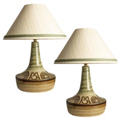 Pair of Ceramic Table Lamp for Soholm by Noomi Backhausen, Denmark 1960s