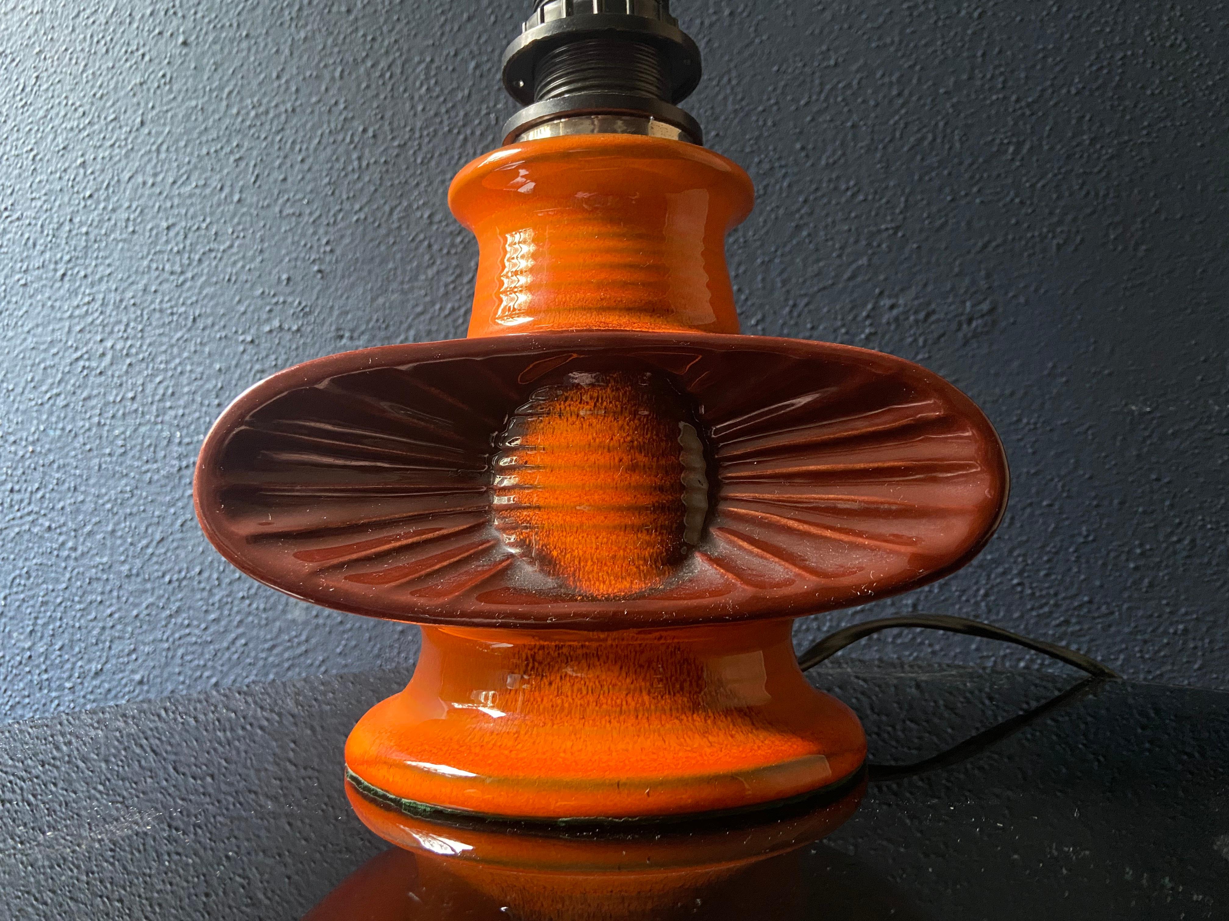 Smaltato Coppia di lampade da tavolo in ceramica, West German Pottery, anni '70 in vendita