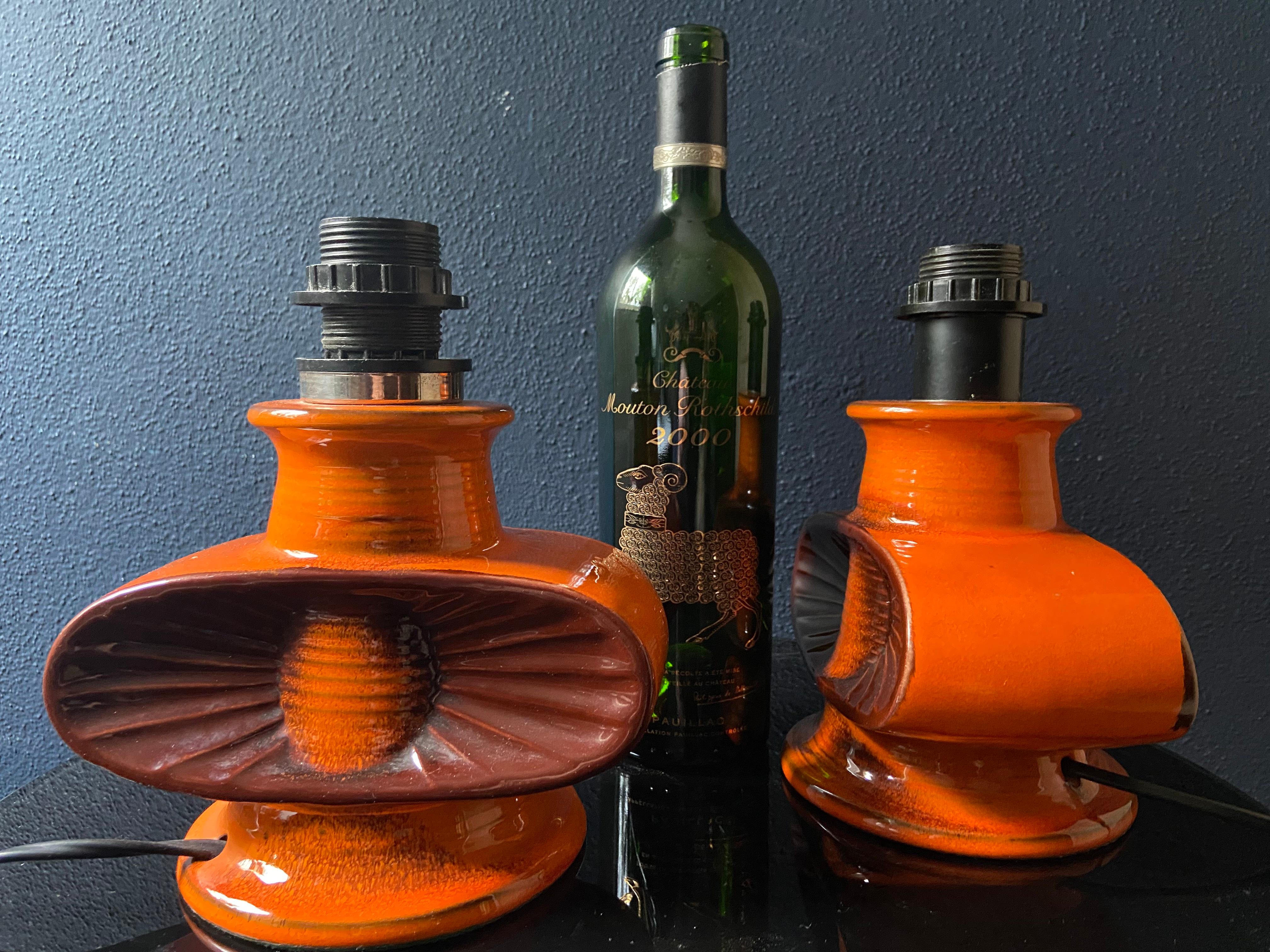 Coppia di lampade da tavolo in ceramica, West German Pottery, anni '70 In condizioni buone in vendita a Cork, IE